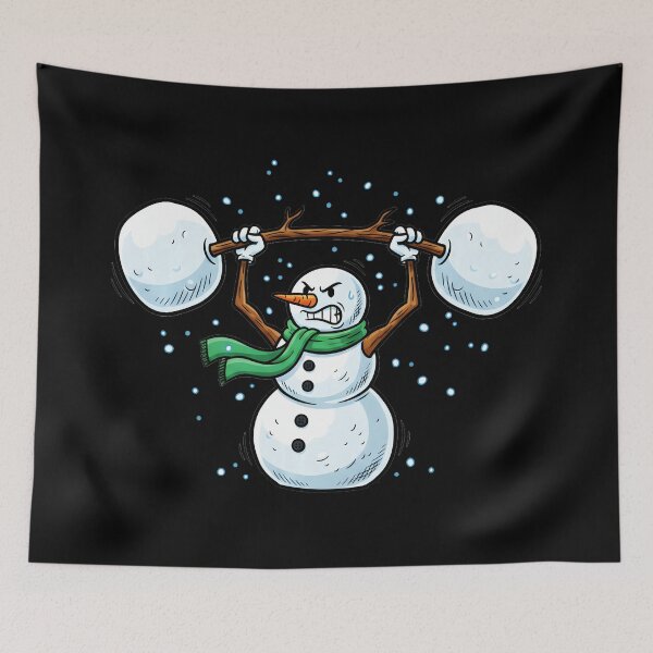 Item preview, Weightlifting Snowman Funny Christmas Gym Humor designed and sold by eliramaison.