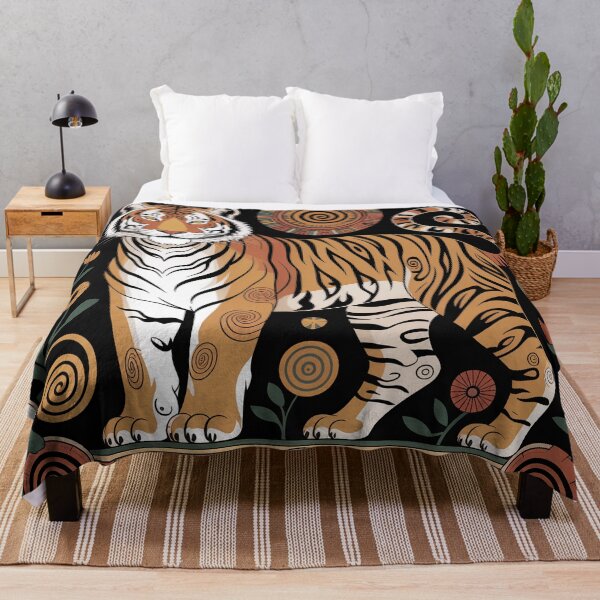 Item preview, Klimt Inspired Tiger Totem – Gold Ornamental Wildlife Art Nouveau Design designed and sold by Tamas Das.