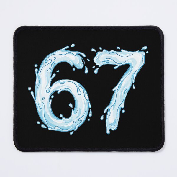 Item preview, 67 Liquid Drip Meme Cool Glossy Number designed and sold by gladysenglish.