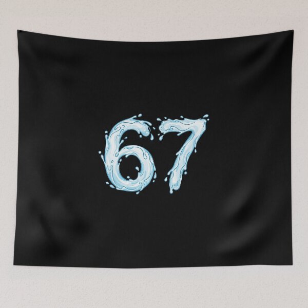 Item preview, 67 Liquid Drip Meme Cool Glossy Number  designed and sold by gladysenglish.