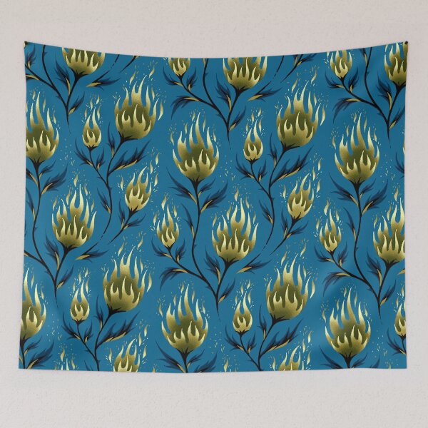 Aperçu de l'œuvre Fleur de Feu - Or Bleu créée et vendue par Andrea Muller.
