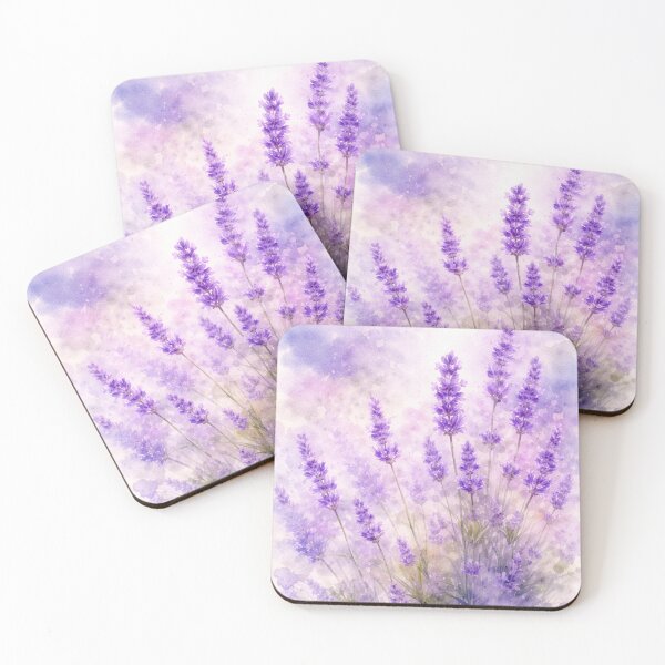 Artikelvorschau, Aquarellillustration Lavendel – Botanische Kunst mit lila Wildblumen, beruhigende Blumendekoration entworfen und verkauft von Darlin8888.