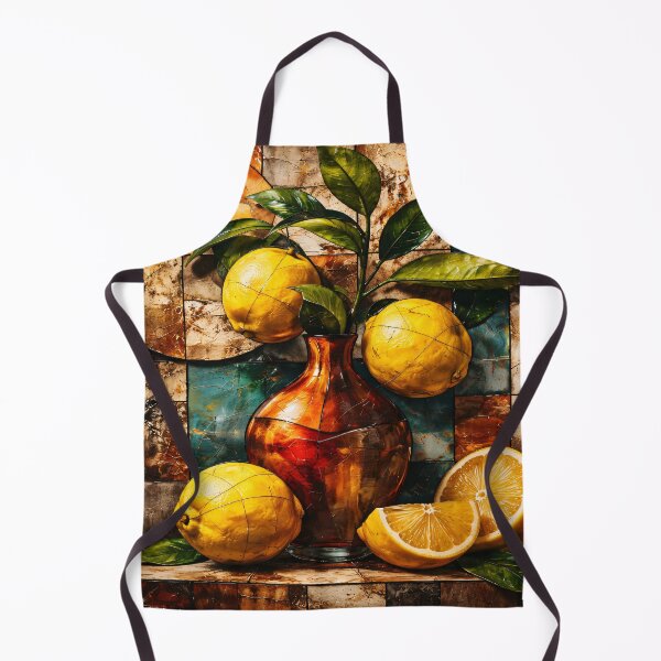 Item preview, Lemon Still Life Mosaic Art Mediterranean Citrus Kitchen Print designed and sold by Kaleidoscope Print.