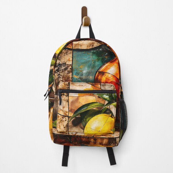 Item preview, Lemon Still Life Mosaic Art Mediterranean Citrus Kitchen Print designed and sold by Kaleidoscope Print.