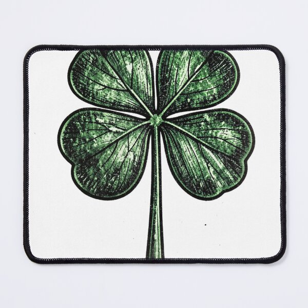 Item preview, Distressed Linocut Four Leaf Clover Relief Print designed and sold by Bloomkept.