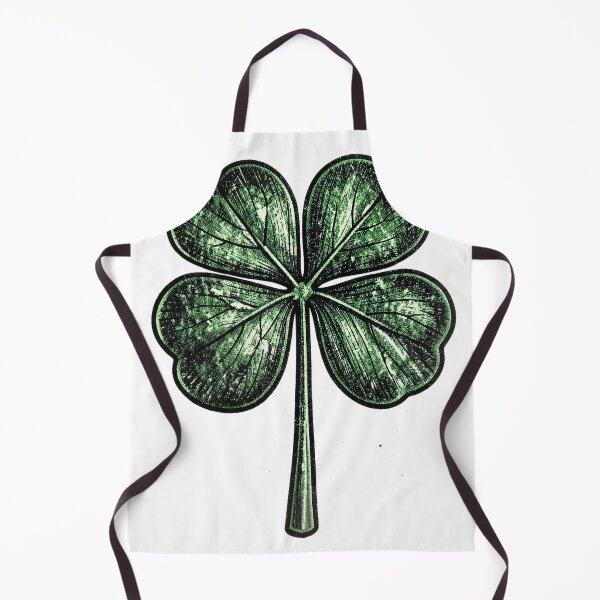 Item preview, Distressed Linocut Four Leaf Clover Relief Print designed and sold by Bloomkept.