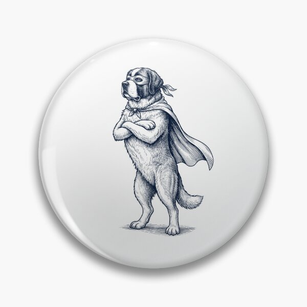 Item preview, Vintage Saint Bernard Hero Superhero Dog Lover designed and sold by DoodleTortle.