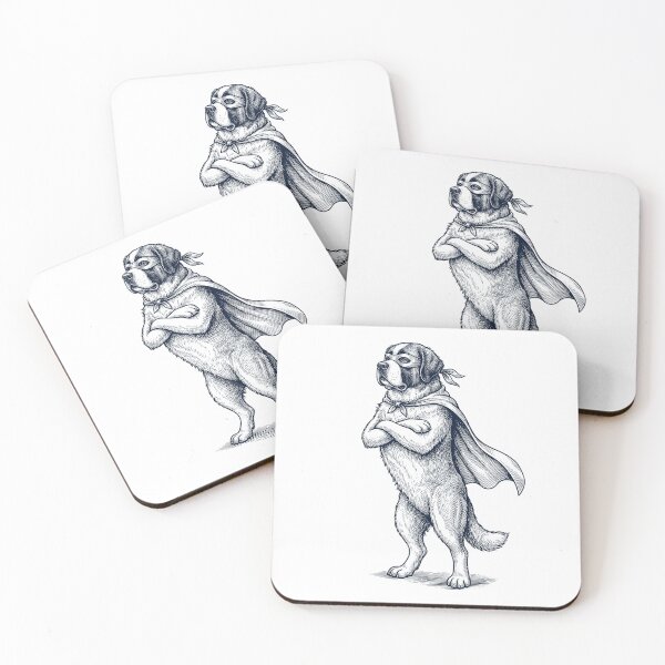 Item preview, Vintage Saint Bernard Hero Superhero Dog Lover designed and sold by DoodleTortle.