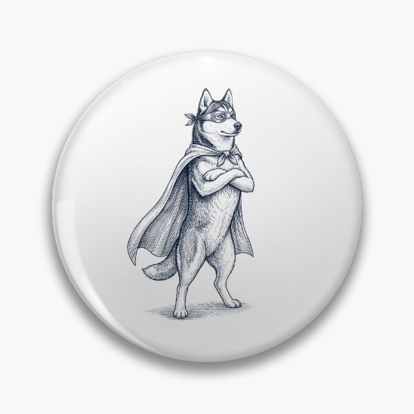 Item preview, Vintage Siberian Husky Hero Superhero Dog Lover designed and sold by DoodleTortle.