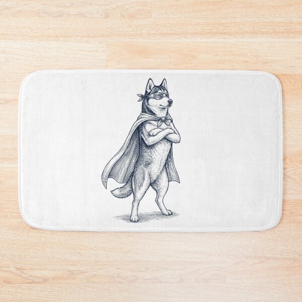 Item preview, Vintage Siberian Husky Hero Superhero Dog Lover designed and sold by DoodleTortle.
