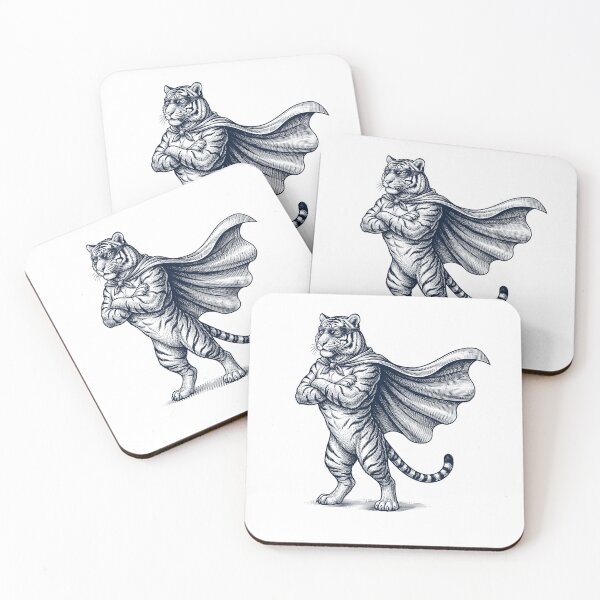 Item preview, Vintage Tiger Hero Superhero Animal Lover designed and sold by DoodleTortle.
