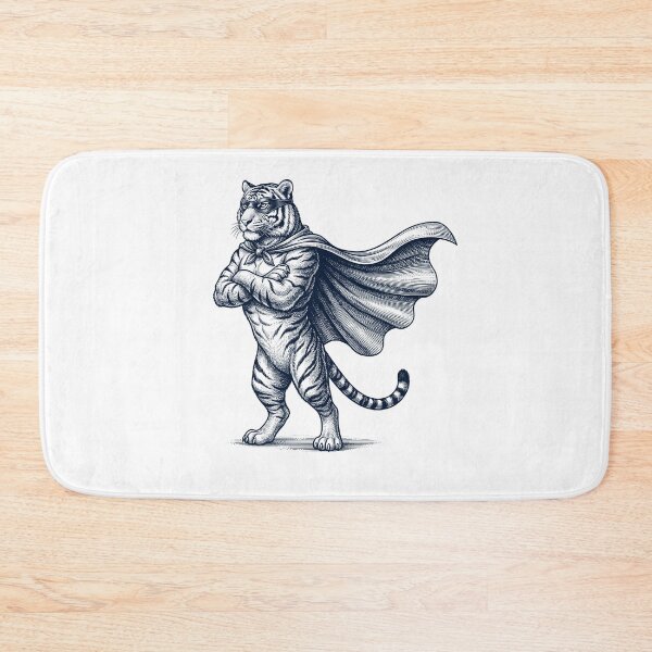Item preview, Vintage Tiger Hero Superhero Animal Lover designed and sold by DoodleTortle.
