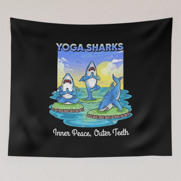 Item preview, Funny Shark Gift Men Women Sarcasm Yoga Sharks designed and sold by DSWShirts.