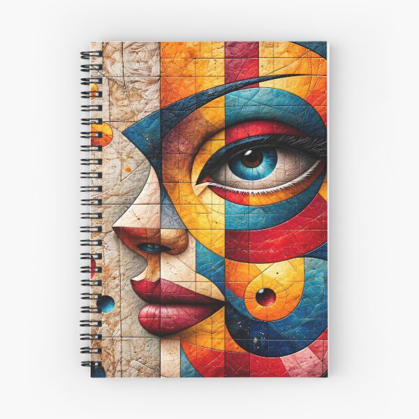 Item preview, Colorful Cubist Woman Face Mosaic Abstract Portrait Print designed and sold by Kaleidoscope Print.