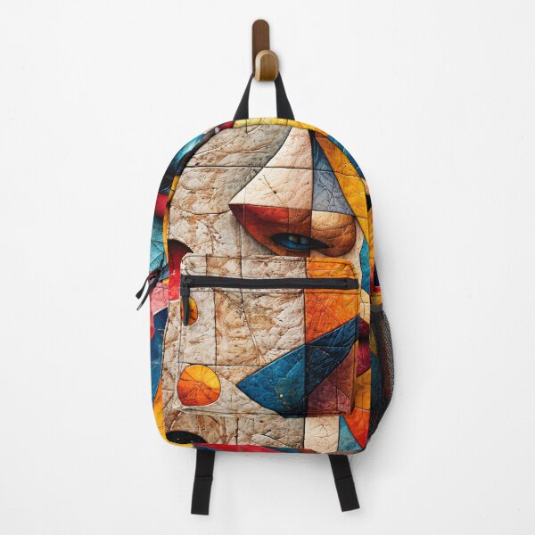 Item preview, Colorful Cubist Woman Face Mosaic Abstract Portrait Print designed and sold by Kaleidoscope Print.