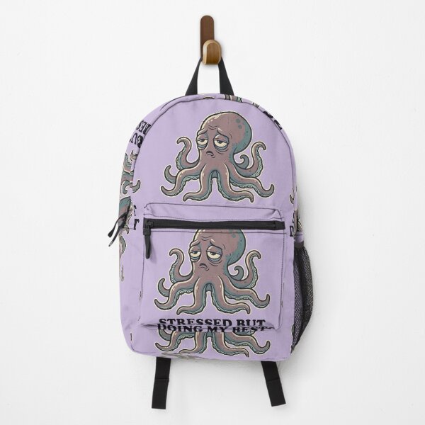 Item preview, Stressed But Doing My Best Octopus Shirt Funny Anxiety Meme Retro Vintage Tee designed and sold by ZyxDes.