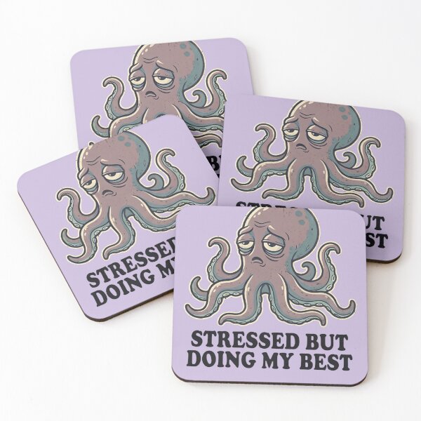 Item preview, Stressed But Doing My Best Octopus Shirt Funny Anxiety Meme Retro Vintage Tee designed and sold by ZyxDes.
