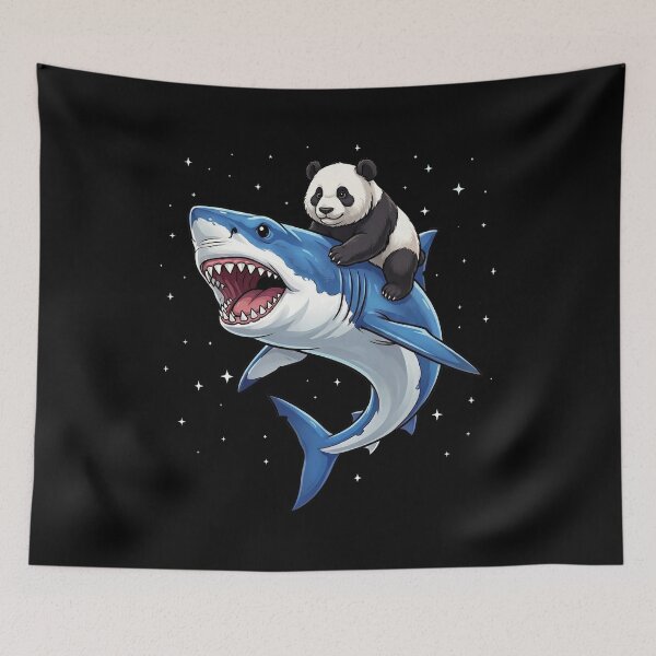 Item preview, Funny Panda Riding Shark Animal Lover designed and sold by TerryConnells.