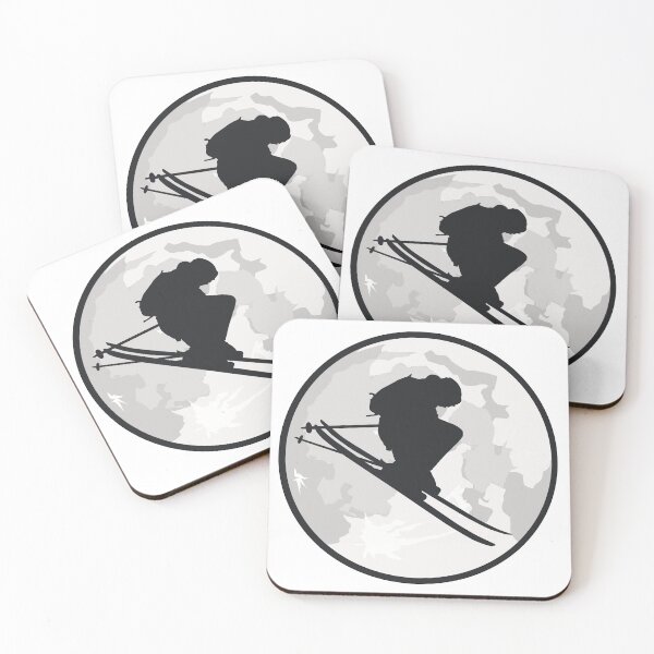 Item preview, Moon and Skier Jump Night Silhouette Design designed and sold by Jaudaux Designs.