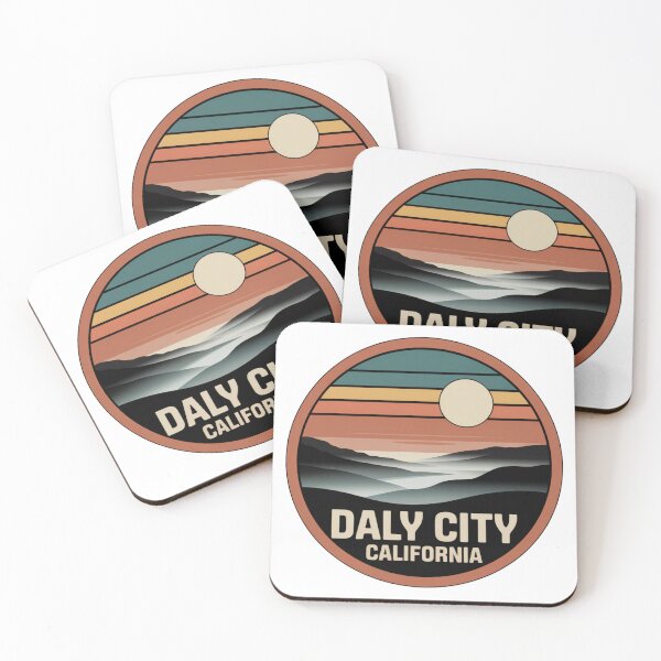 Item preview, Daly City California: Retro Mountain Landscape Badge designed and sold by CircinusStore.