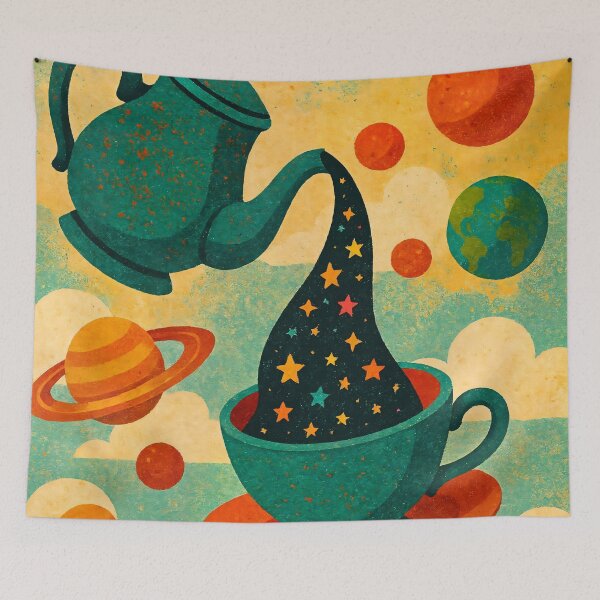 Item preview, Cosmic Tea Party Vintage Collage designed and sold by AI-Only Creations.