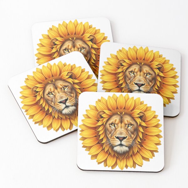 Item preview, Sunflower Leo Lion Face Golden Mane Petals designed and sold by pumsquare.