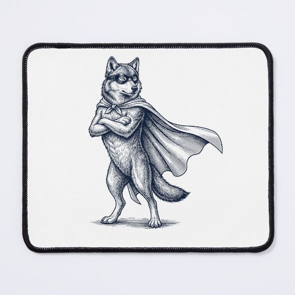 Item preview, Vintage Wolf Hero Superhero Animal Lover designed and sold by DoodleTortle.