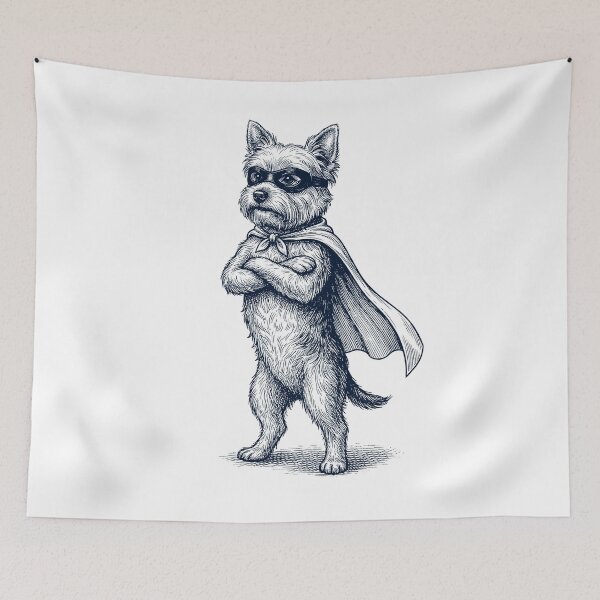 Item preview, Vintage Yorkshire Terrier Hero Superhero Dog Lover designed and sold by DoodleTortle.