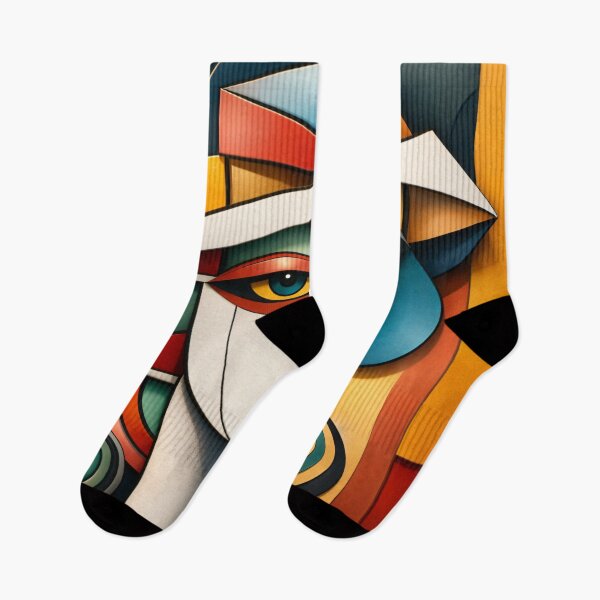 Item preview, Cubist Woman in Hat Geometric Abstract Portrait Art Print designed and sold by Kaleidoscope Print.