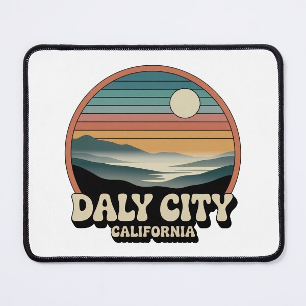 Item preview, Daly City California: Retro Sunset Ocean Hills Badge designed and sold by CircinusStore.