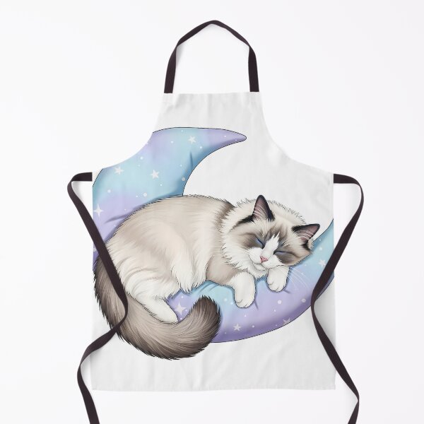 Item preview, Ragdoll Cat Sleeping Crescent Moon Pillow designed and sold by pumsquare.