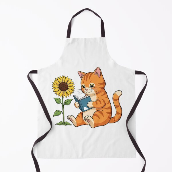 Item preview, Orange Tabby Cat Reading Small Sunflower designed and sold by pumsquare.