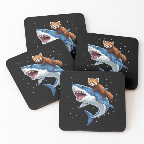 Item preview, Funny Red Panda Riding Shark Animal Lover designed and sold by TerryConnells.