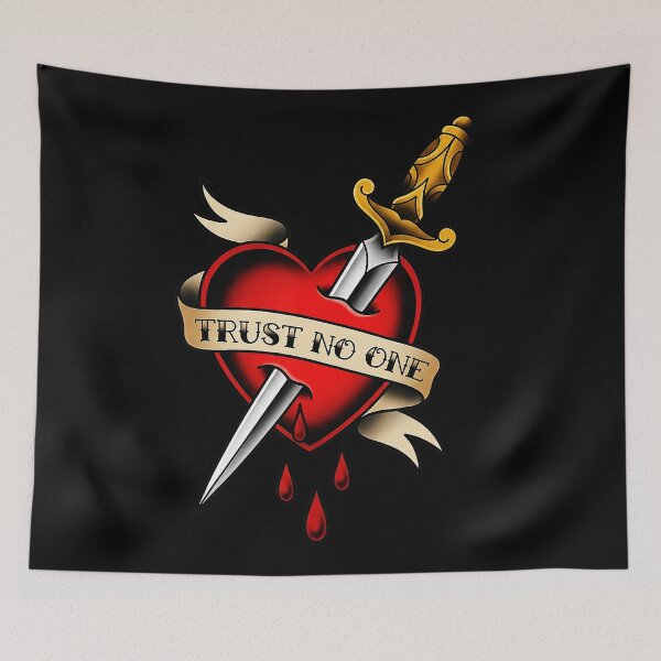 Item preview, Trust No One Dagger Heart Tattoo Dark  designed and sold by Modaozushi216.