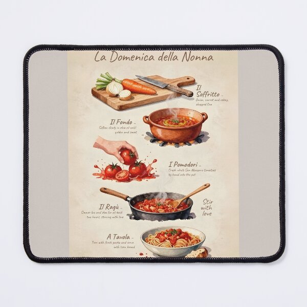 Item preview, La Domenica della Nonna | Italian Sunday Sauce Poster | Vintage Kitchen Wall Art | Nonna Holiday Decor | Italian Food Process Print designed and sold by Kelvin Hughes Design.