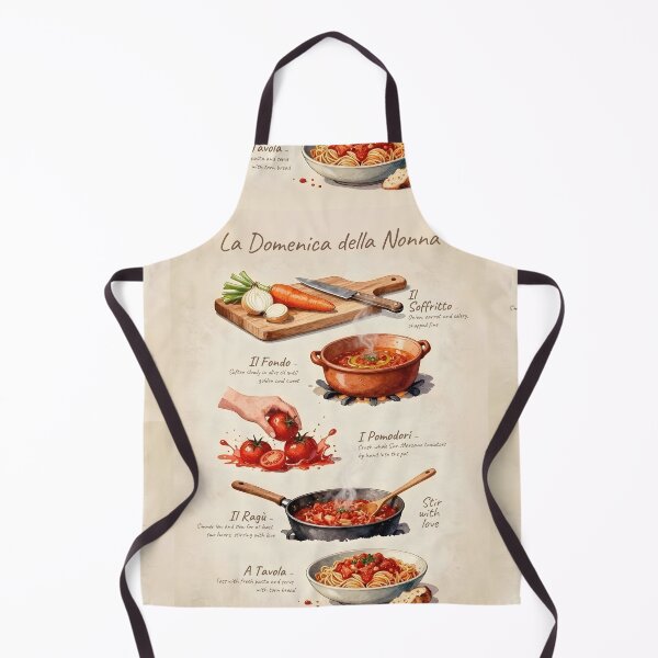 Item preview, La Domenica della Nonna | Italian Sunday Sauce Poster | Vintage Kitchen Wall Art | Nonna Holiday Decor | Italian Food Process Print designed and sold by Kelvin Hughes Design.