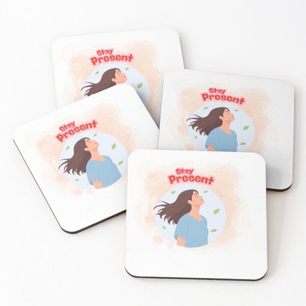 Item preview, Stay Present Mindfulness Self Care Quote Illustration designed and sold by Cutethings3.