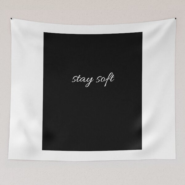 Item preview, Stay Soft Minimal White Typography on Black Background Design designed and sold by onubi.
