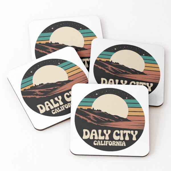 Item preview, Daly City California: Retro Nightfall Sunset Badge designed and sold by CircinusStore.