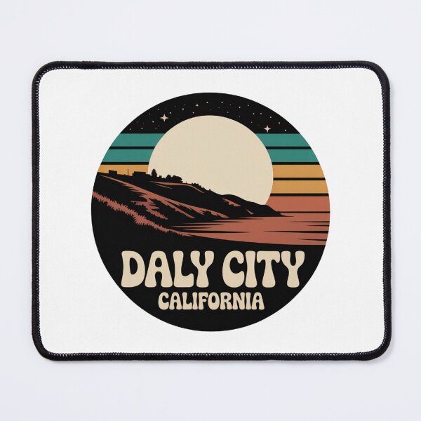 Item preview, Daly City California: Retro Nightfall Sunset Badge designed and sold by CircinusStore.