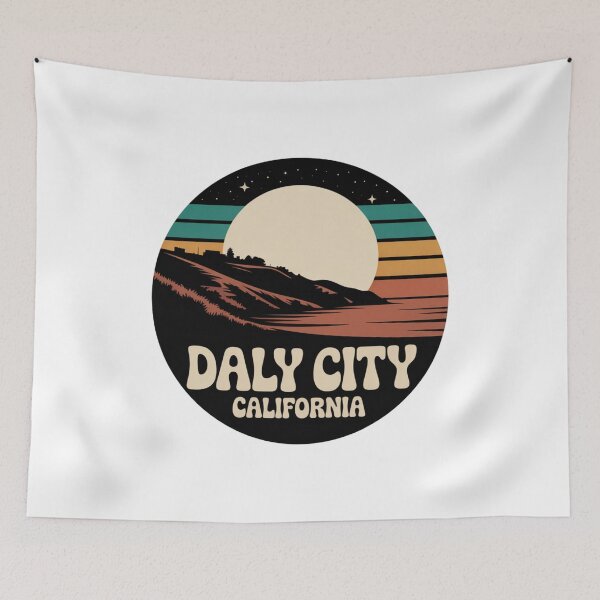 Item preview, Daly City California: Retro Nightfall Sunset Badge designed and sold by CircinusStore.