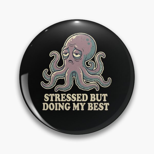 Item preview, Stressed But Doing My Best Tired Octopus Vintage Cartoon Classic T-Shirt designed and sold by ZyxDes.