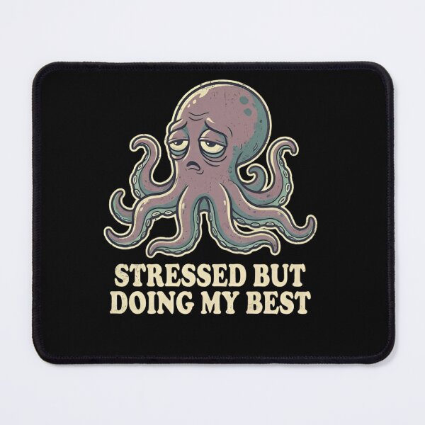 Item preview, Stressed But Doing My Best Tired Octopus Vintage Cartoon Classic T-Shirt designed and sold by ZyxDes.