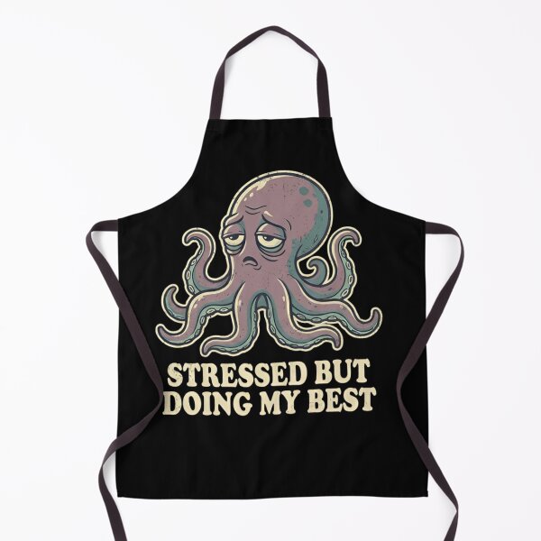 Item preview, Stressed But Doing My Best Tired Octopus Vintage Cartoon Classic T-Shirt designed and sold by ZyxDes.