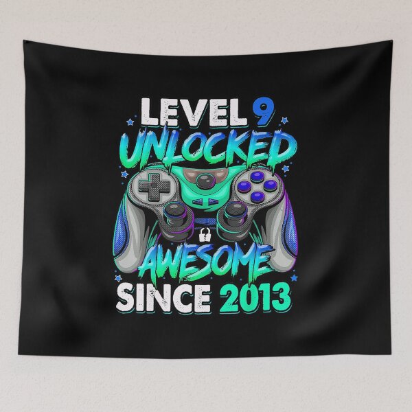 Item preview, Level 9 Unlocked 9th Birthday Gamer Design Retro Gaming Vibe designed and sold by FGTV2021.