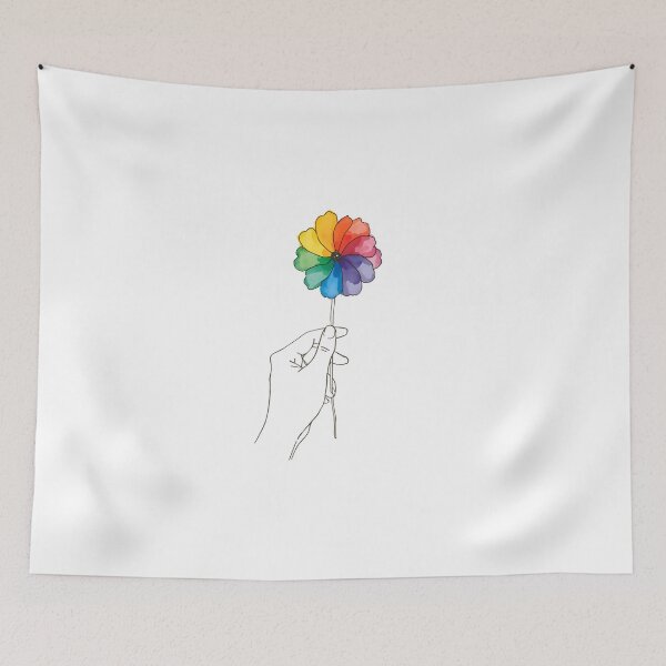 Item preview,  Rainbow flower in hand designed and sold by uunaa.