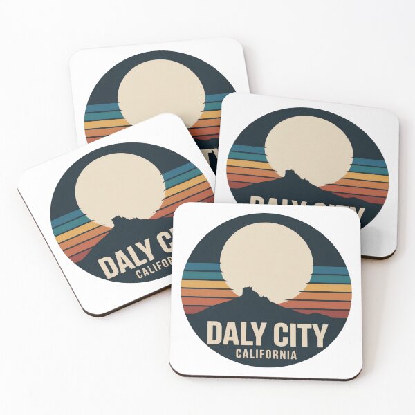 Item preview, Daly City California: Retro Sunset Mountain Badge designed and sold by CircinusStore.