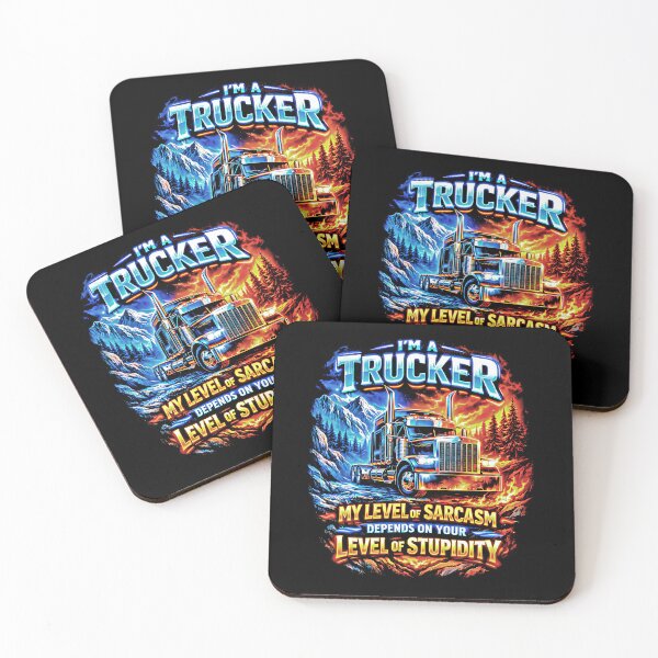 Item preview, I'm A Trucker Sarcasm Humor Mountain Fire Big Rig  designed and sold by graphixpolash.
