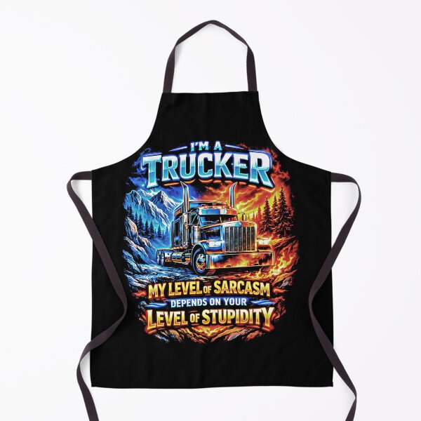 Item preview, I'm A Trucker Sarcasm Humor Mountain Fire Big Rig designed and sold by graphixpolash.