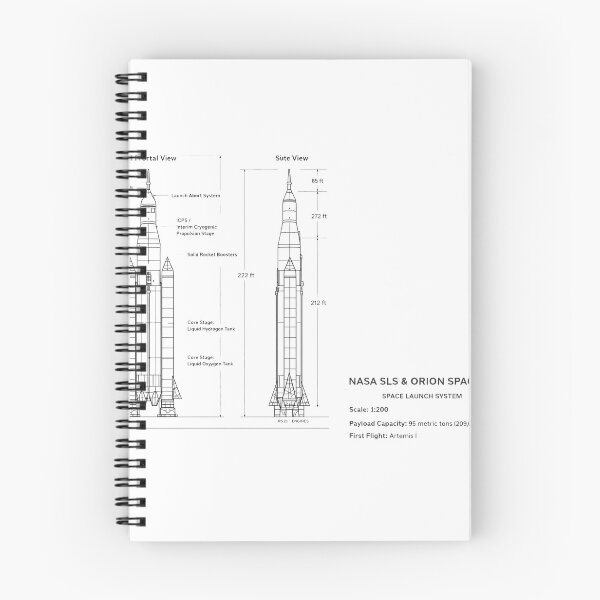 Item preview, NASA SLS Rocket Minimalist Blueprint - White Edition designed and sold by Antonrec86.